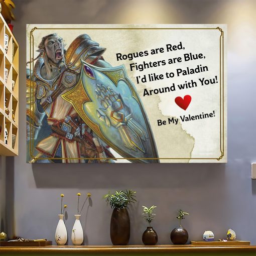 Gearhumans 3D DnD Id Like To Paladin Around With You Valentine Custom Canvas - Image 3