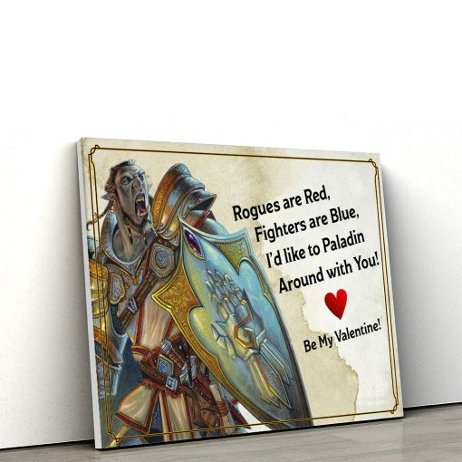 Gearhumans 3D DnD Id Like To Paladin Around With You Valentine Custom Canvas - Image 2