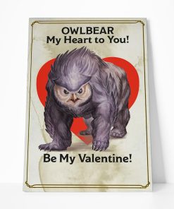 Gearhumans 3D DnD Owlbear My Heart To You Be My Valentine Custom Canvas