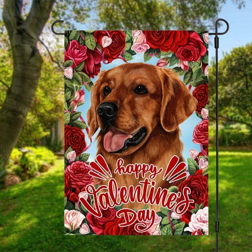 Gearhumans 3D Happy Valentines Day Chocolate Labrador Retriever Dog Custom Flag - Image 4