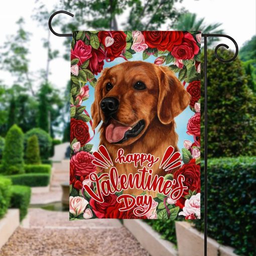 Gearhumans 3D Happy Valentines Day Chocolate Labrador Retriever Dog Custom Flag - Image 2