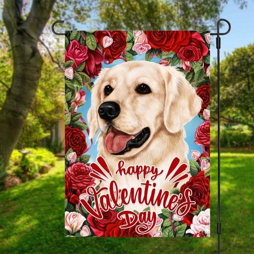 Gearhumans 3D Happy Valentines Day Labrador Retriever Dog Custom Flag