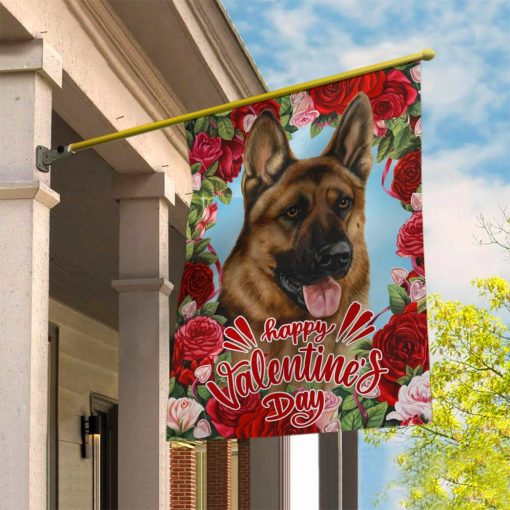 Gearhumans 3D Happy Valentines Day German Shepherd Dog Custom Flag - Image 3