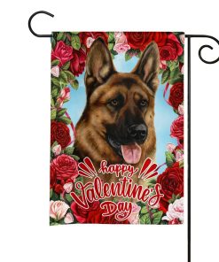 Gearhumans 3D Happy Valentines Day German Shepherd Dog Custom Flag