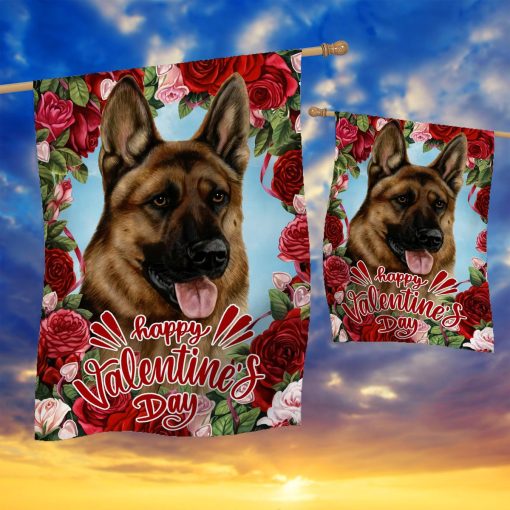 Gearhumans 3D Happy Valentines Day German Shepherd Dog Custom Flag - Image 5