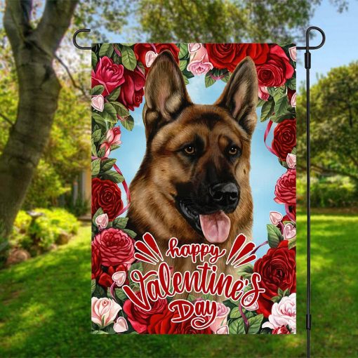 Gearhumans 3D Happy Valentines Day German Shepherd Dog Custom Flag - Image 4