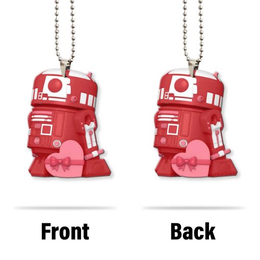 Gearhumans 3D S.W Yoda R2 D2 Happy Valentines Day Custom Car Hanging