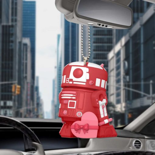 Gearhumans 3D S.W Yoda R2 D2 Happy Valentines Day Custom Car Hanging
