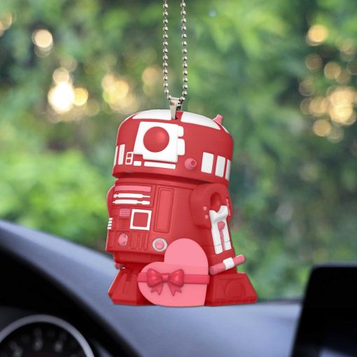 Gearhumans 3D S.W Yoda R2 D2 Happy Valentines Day Custom Car Hanging