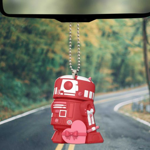 Gearhumans 3D S.W Yoda R2 D2 Happy Valentines Day Custom Car Hanging
