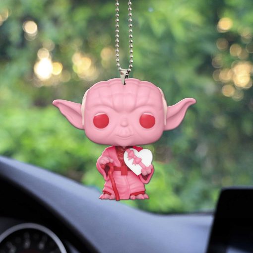 Gearhumans 3D S.W Yoda Happy Valentines Day Custom Car Hanging