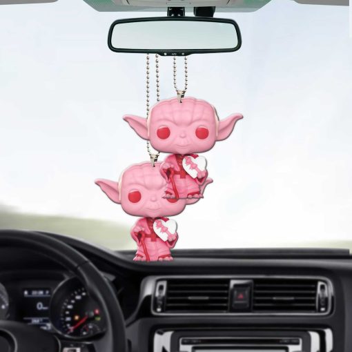 Gearhumans 3D S.W Yoda Happy Valentines Day Custom Car Hanging