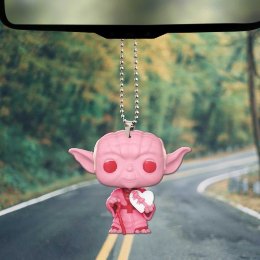 Gearhumans 3D S.W Yoda Happy Valentines Day Custom Car Hanging