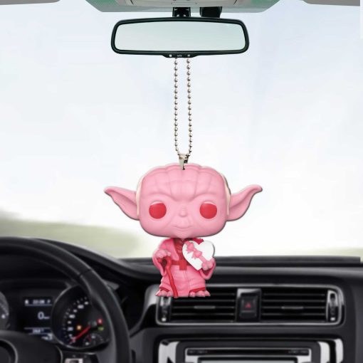 Gearhumans 3D S.W Yoda Happy Valentines Day Custom Car Hanging