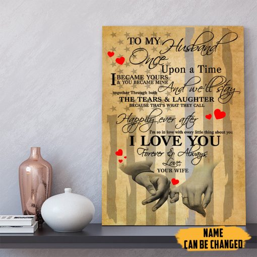 Gearhumans 3D To My Police Husband Custom Name Canvas