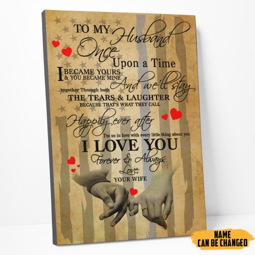 Gearhumans 3D To My Police Husband Custom Name Canvas