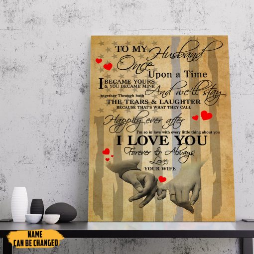 Gearhumans 3D To My Police Husband Custom Name Canvas