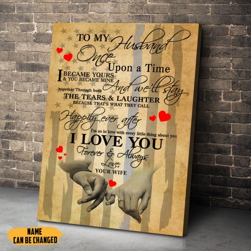 Gearhumans 3D To My Police Husband Custom Name Canvas