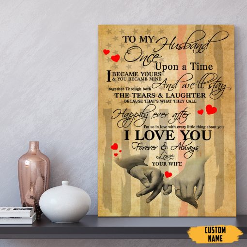 Gearhumans 3D To My Fireman Husband Custom Name Canvas - Image 6