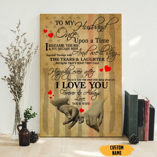 Gearhumans 3D To My Fireman Husband Custom Name Canvas - Image 5