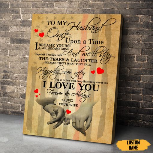 Gearhumans 3D To My Fireman Husband Custom Name Canvas - Image 3