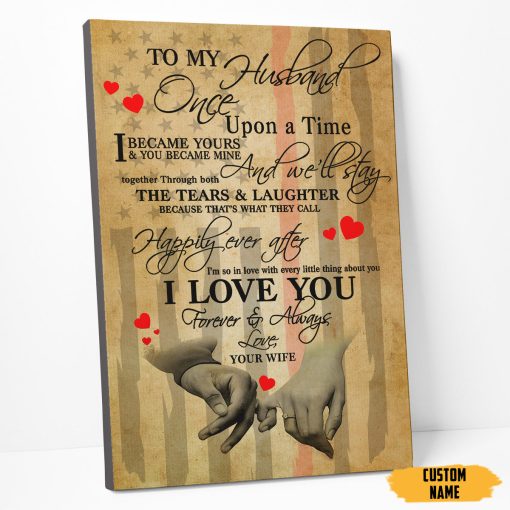 Gearhumans 3D To My Fireman Husband Custom Name Canvas - Image 2