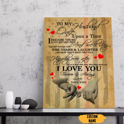 Gearhumans 3D To My Fireman Husband Custom Name Canvas - Image 4