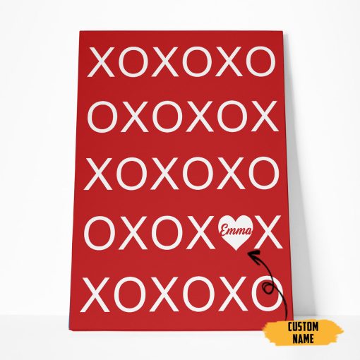 Gearhumans 3D XOXO Custom Name Canvas