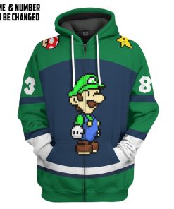 Gearhumans 3D Luigi Sports Custom Name Custom Number Hoodie Tshirt Apparel