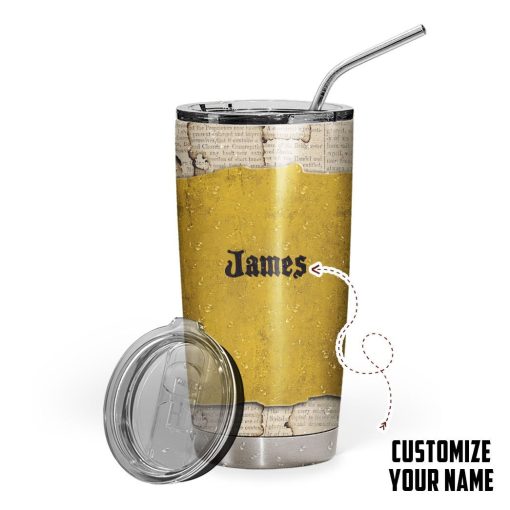 Gearhumans 3D HP Hufflepuff Custom Name Tumbler