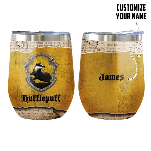 Gearhumans 3D HP Hufflepuff Custom Name Tumbler