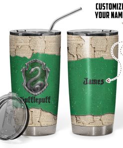 Gearhumans 3D HP Slytherin Custom Name Tumbler