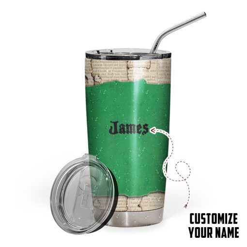 Gearhumans 3D HP Slytherin Custom Name Tumbler