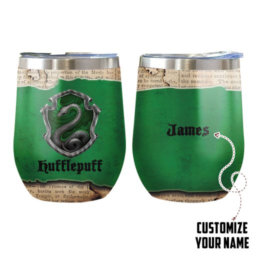 Gearhumans 3D HP Slytherin Custom Name Tumbler