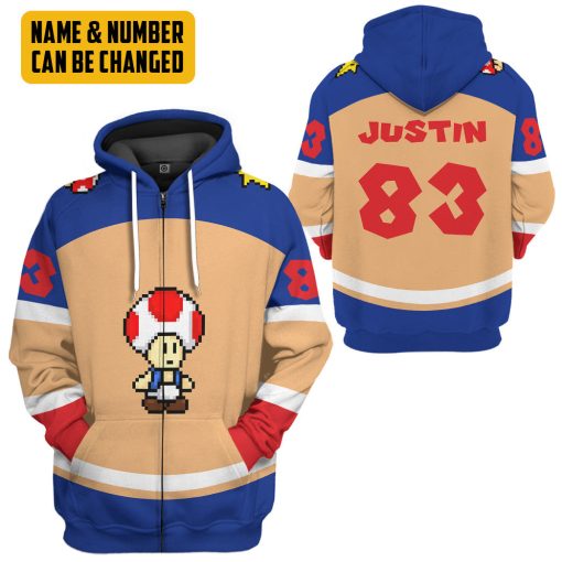 Gearhumans 3D Toad Sports Custom Name Custom Number Hoodie Tshirt Apparel