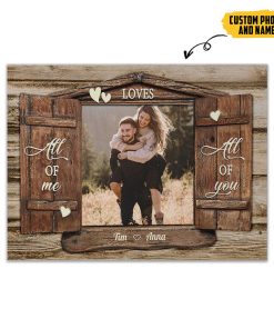 Gearhumans 3D All Of Me Loves All Of You Wooden Custom Photo Custom Name Canvas