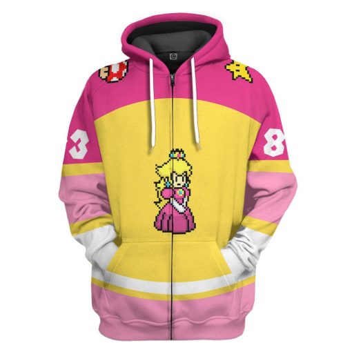 Gearhumans 3D Princess Peach Sports Custom Name Custom Number Hoodie Tshirt Apparel - Image 17