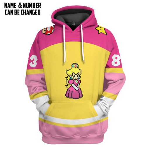 Gearhumans 3D Princess Peach Sports Custom Name Custom Number Hoodie Tshirt Apparel