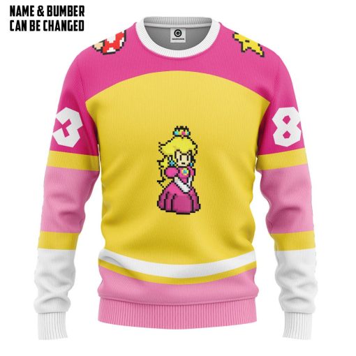 Gearhumans 3D Princess Peach Sports Custom Name Custom Number Hoodie Tshirt Apparel - Image 2