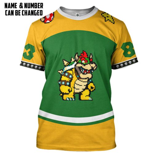 Gearhumans 3D Bowser Sports Custom Name Custom Number Custom Hoodie Tshirt Apparel - Image 5