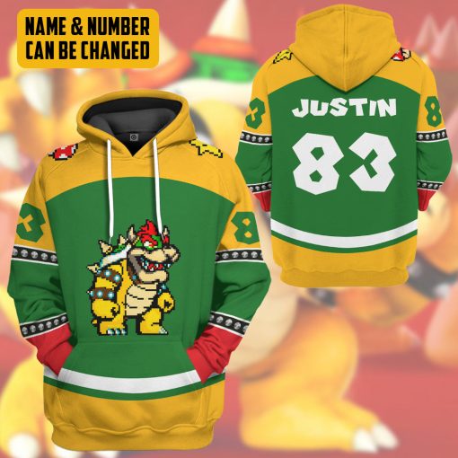 Gearhumans 3D Bowser Sports Custom Name Custom Number Custom Hoodie Tshirt Apparel - Image 18