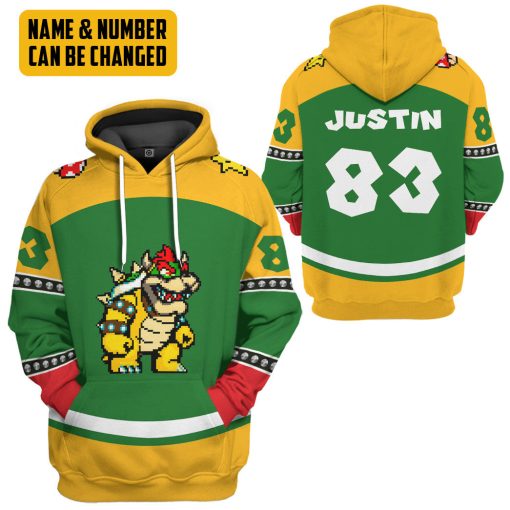 Gearhumans 3D Bowser Sports Custom Name Custom Number Custom Hoodie Tshirt Apparel - Image 9