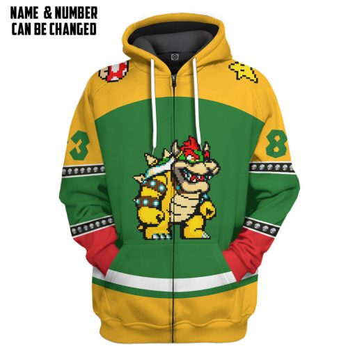 Gearhumans 3D Bowser Sports Custom Name Custom Number Custom Hoodie Tshirt Apparel - Image 7