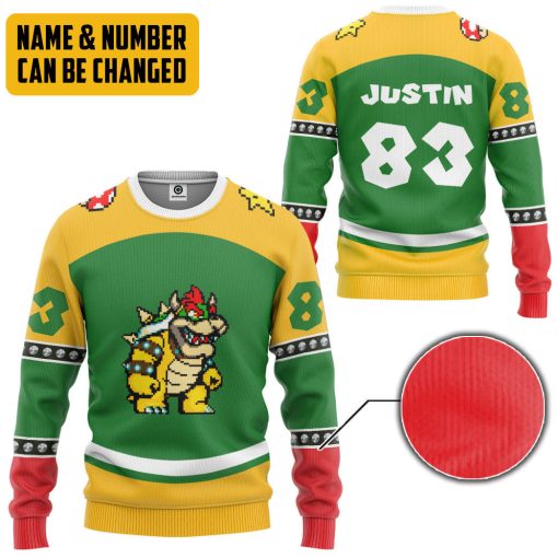 Gearhumans 3D Bowser Sports Custom Name Custom Number Custom Hoodie Tshirt Apparel - Image 11