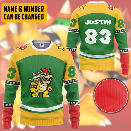 Gearhumans 3D Bowser Sports Custom Name Custom Number Custom Hoodie Tshirt Apparel - Image 17