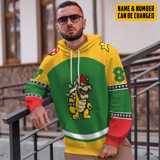 Gearhumans 3D Bowser Sports Custom Name Custom Number Custom Hoodie Tshirt Apparel - Image 16