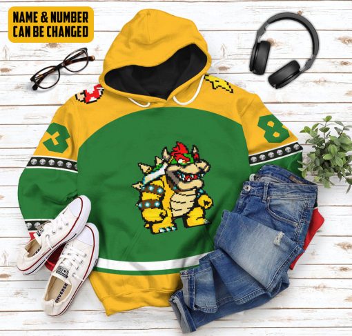 Gearhumans 3D Bowser Sports Custom Name Custom Number Custom Hoodie Tshirt Apparel - Image 15