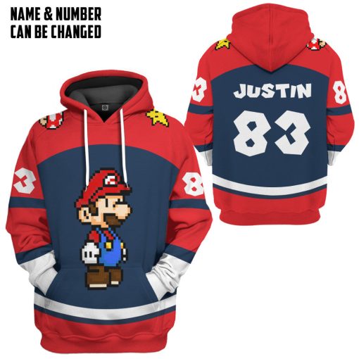 Gearhumans 3D Mario Sports Custom Name Custom Number Hoodie Tshirt Apparel - Image 9