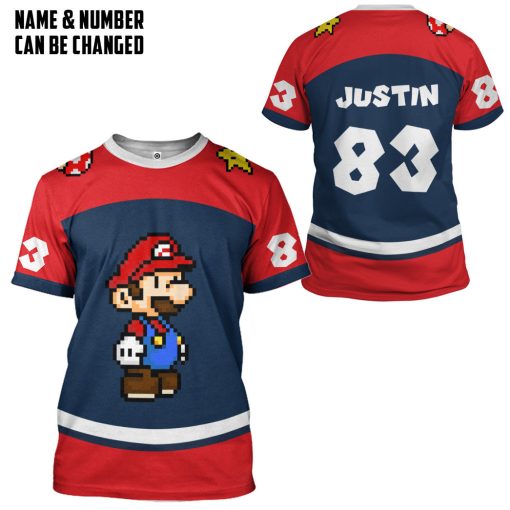 Gearhumans 3D Mario Sports Custom Name Custom Number Hoodie Tshirt Apparel - Image 13