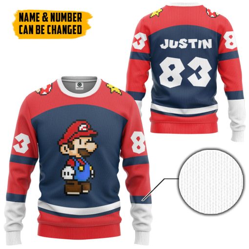 Gearhumans 3D Mario Sports Custom Name Custom Number Hoodie Tshirt Apparel - Image 11